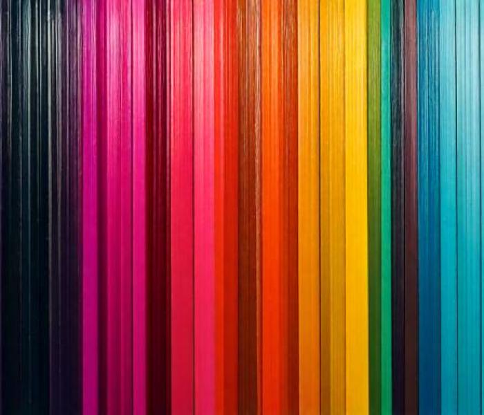 Vertical ribbons in every color of the rainbow