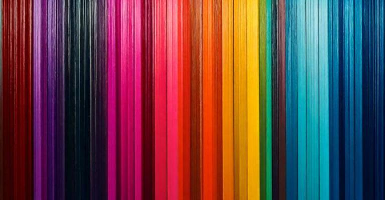 Vertical ribbons in every color of the rainbow